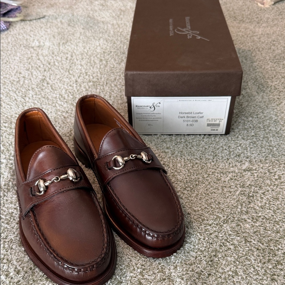 Rancor  Dark Brown Leather Loafers with Silver Accents